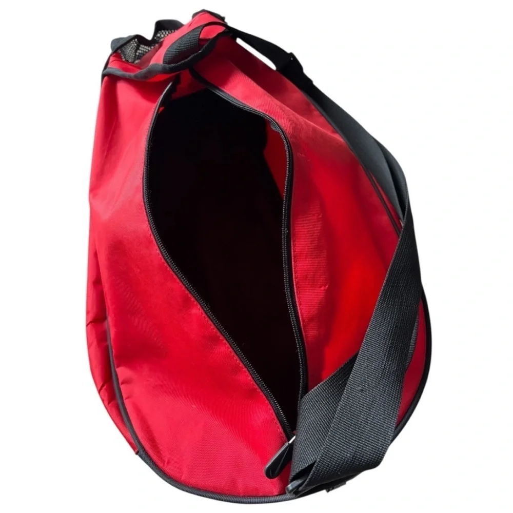 VINTAGE Nike Red and Black Unisex Barrel Style Duffel Bag